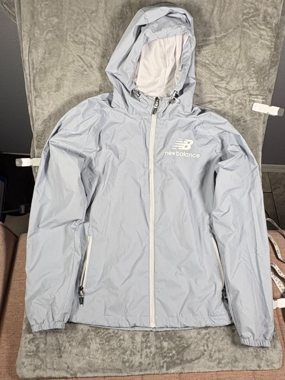 Womens New Balance Hooded Windbreaker Jacket Size 2XL